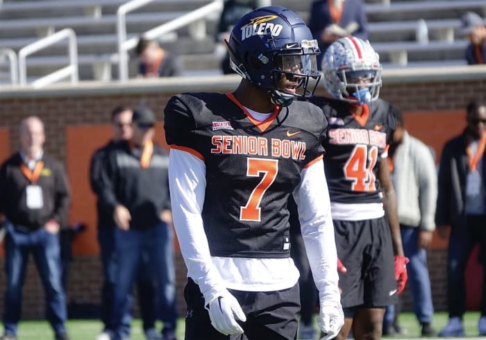 Toledo’s Quinyon Mitchell on Day 1 of 2024 Senior Bowl practices